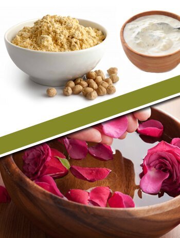 Gram Flour and Rose Water or Yogurt