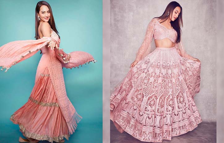Sonakshi Sinha in beautiful pink outfits